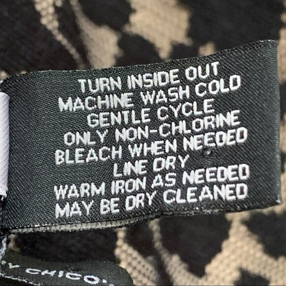 Chico’s Black Label Pants Black Cheetah Print Overlay Cream Dress Party Size 8 - Picture 9 of 14